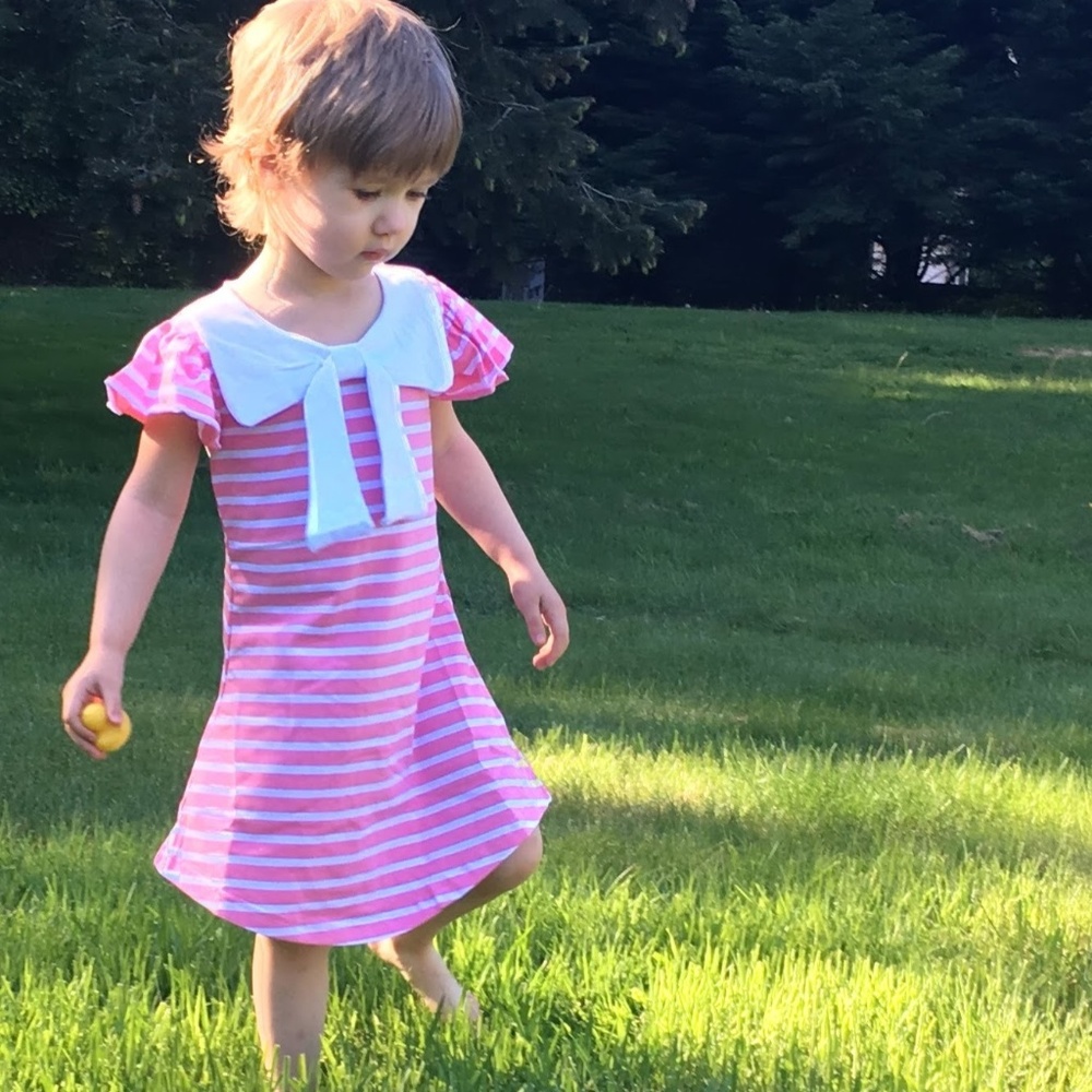SALE! Stripe pink nautical dress for girls SALE!